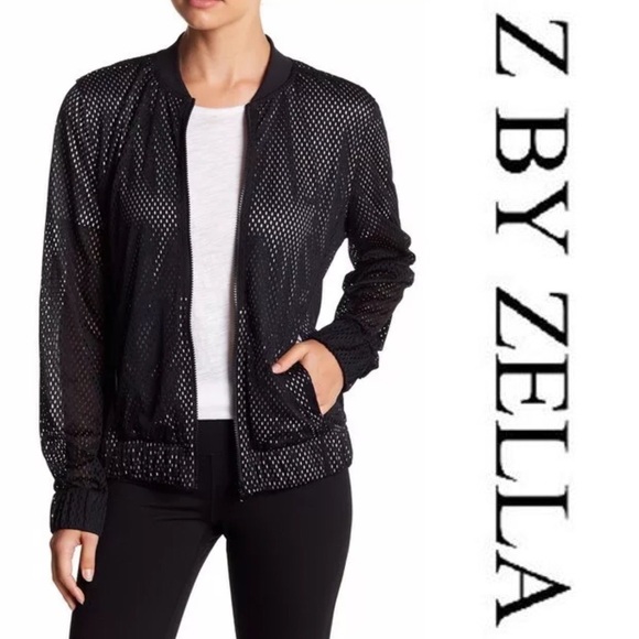 Zella Nordstrom Black Mesh Jacket Nwot 